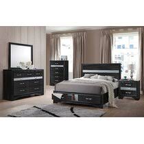 A matching black bedroom set, with a bed frame, nightstands and a dresser, can look stunning. Mssr7uhmgsty5m