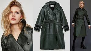 Nwt Zara Studio Leather Trench Coat Green Size Xs S Ref 5479 245 Zara Doublebreasted Casual Leather Trench Coat Zara Coat Coat
