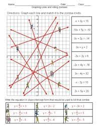 How to graph a line using slope. Zombie Graphing Worksheets Teaching Resources Tpt