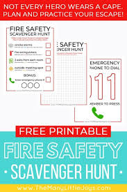 Safety Skills Critical Fire Safety Tips For Families A Fun Scavenger Hunt The Many Little Joys Fire Safety Tips Fire Safety For Kids Safety Tips