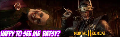 The Batman Who Laughs Crossover Costume For Noob Saibot In Mortal Kombat 11 Showcased In Pre Fight Introduction Versus The Joker