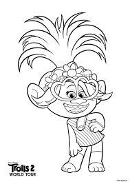 Colorful fairy trolls with unusual hairstyles are liked by all children. Coloring Pages Trolls World Tour Free Print All Trolls