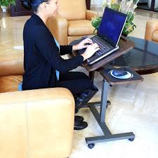 A rolling workstation provides mobility around the house. Computer Laptop Desk Cart Side Table Pad Mobile Rolling Wheels Stand Workstation Desks Home Office Furniture Home Garden