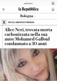 Alice Neri fu trovata carbonizzata nella sua auto nella notte tra il 17 e  il 18 novembre del 2022 in un paesino del modenese, dopo essere stata  uccisa con sette coltellate. L'imputato,