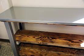 Centino modern style sculpture steel 29 buffet table lamp uttermost. Buffet Table With Stainless Steel Counter Top Beautiful Wood Shelves Set On Caster Wheels Stainless Steel Table Top Wood Shelves Sheet Metal