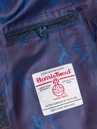 Peter Christian Men's Navy Harris Tweed Harrington Jacket 52