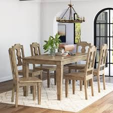 Featuring painted, mango and oak dining tables in a variety of shades, as well as both genuine leather and premium fabric dining chair chairs, our dining table sets are. Haysi Rustic Solid Wood Dining Table 6 Chairs Set