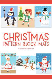 They're great for introducing kids to math skills and. Printable Christmas Pattern Block Mats For Kids
