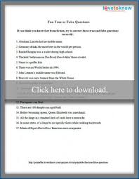 Well, what do you know? Printable Fun True Or False Questions Lovetoknow