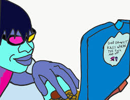 Kris successfully hacked into Every one of their friends computers,  including those from the dark world. What is their name and last thing in  their search history? : rDeltarune