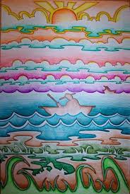 Mrs Tabitha Seaton Continual Horizontal Line Landscape Elementary Art School Art Projects Art Classroom