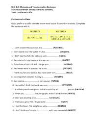 Each unit contains a cryptogram, spelling, vocabulary quiz, word chop, word scramble, word list, and word search worksheet. 8th Grade Prefix And Suffix Worksheet