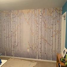 Watercolor Hand Painted Hanging Leaves Wallpaper Wall Mural Etsy Tree Wall Murals Wall Murals Floral Wall