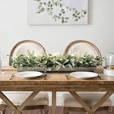 Green Eucalyptus Galvanized Centerpiece Dining Room Table Centerpieces Dining Table Centerpiece Table Centerpieces For Home