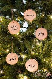 Make Your Own Wood Slice Ornaments Use Wood Slice Coasters From A Craft Store If Yo Christmas Decorations Rustic Christmas Decorations Diy Christmas Ornaments