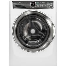 Dampen a cleaning rag lightly in a solution of mild dish detergent and warm water and wipe down the washer's cabinet. Electrolux 5 1 Cu Ft Front Load Washer With Smartboost Technology Steam In White Energ The Home Depot Canada