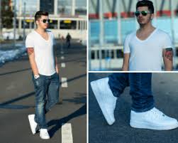 5 Stylish Ways To Wear Nike Air Force 1 Low With Jeans Trouser Black Outfit Men Sneakers Men Fashion Mens Outfits