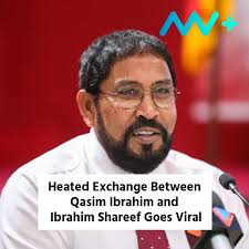 A heated exchange between Qasim Ibrahim and Ibrahim Shareef has gone viral. 