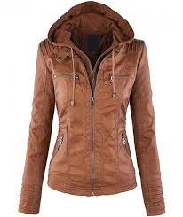 Hawera Cafe Racer Womens Brown Leather Jacket With Hood Leather Jackets Women Leather Jacket With Hood Fall Fashion Coats