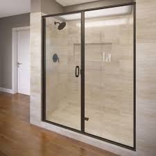 Basco Infinity 58 In X 72 1 8 In Semi Frameless Pivot Shower Door In Oil Rubbed Bronze Infh35a5872xpor Shower Doors Framed Shower Door Frameless Shower Enclosures