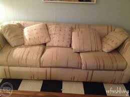 This mock cover should conform to the sofa's. Diy Drop Cloth Slipcover Refresh Living