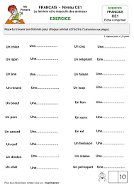 Lectorino & lectorinette en ce2 (3) fanfan dans grammaire ce2 : Ce1 Exercice A Imprimer Le Feminin Et Le Masculin Des Animaux Classe De Primaire