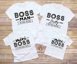 Black Boss Baby Boy Laying Down Boss Matching Family Shirts Boss Man Boss Lady In This House Mini Boss Is The Real Boss Mom Dad Baby Matching White Black Tees In 2020 Family Shirts