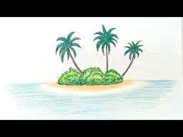 Allow the pencil to flow telling your hand where to go. How To Draw An Island Easy Nature Paintings Drawings Nature Paintings