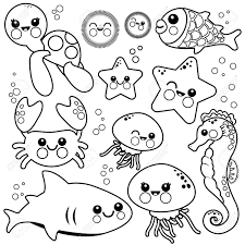 Sea Animals Black And White Coloring Book Page Royalty Free Cliparts Vectors And Stock Illustration Image 74486464 But in this incredible set of pictures, french photographer nicolas evariste brings out the darker side of stark: