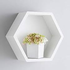 Bjorn Hexagon Shelf White Amazon Co Uk Kitchen Home