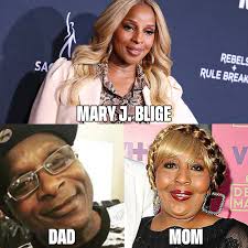 Mary J. Blige with her dad, Thomas Blige, and mom, Cora Blige.