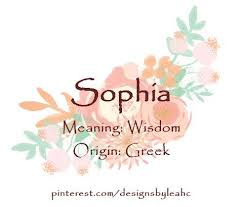 Baby Girl Name Sophia Meaning Wisdom Origin Greek Baby Girl Names Girl Names New Baby Girl Names