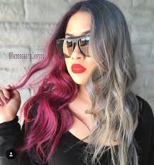 Half Pink Half Silver Hair Styles Womens Hairstyles Pink And Orange Hair