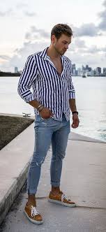 Black And White Striped Shirt With Jeans Men Purple And White Vertical Striped Shirt Outfit Vertical Striped Shirt Outfit Vertical Striped Shirt Outfits With Striped Shirts