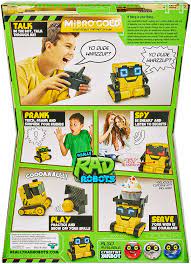 Mibro gold is your shining secret agent buddy and can help you spy on your friends and family! Amazon Com Really Rad Robots Mibro Gold Plays Talks And Pranks Amazon Exclusive Toys Games