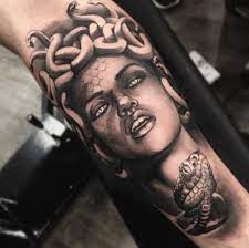 Tattoo Back Of Arm Snake Skinartmag Blackwork Salemma Medusa Tattoo Medusa Tattoo Design Snake Arm Tattoo