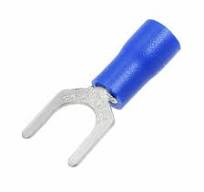 50PcsSV1.25-6SInsulated Fork Connector Electrical Crimp Terminal22-16AWG  Blue✦KD