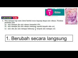 Kssm Matematik Tingkatan 5 Ubahan Latih Kendiri 1 1a No1 Ubahan Langsung Buku Teks Bab 1 Variation Kelas Live