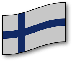 O azul representa os lagos da finlândia, o mar báltico e o céu, o branco representa a neve e as noites claras do verão finlandês. Bandeira Da Finlandia Vectores De Dominio Publico