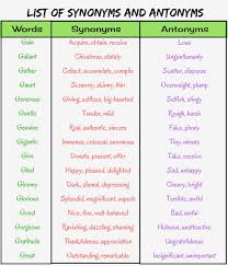 List Of Synonyms And Antonyms In English You Should Know Eslbuzz Learning English We have listed all the opposite words for fresh alphabetically. of synonyms and antonyms in english