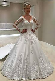 Ball Gown Long Sleeves Wedding Dresses Affordable Court Train Bridal Dresses Elegan Ball Gowns Wedding Long Sleeve Satin Wedding Dress Applique Wedding Dress