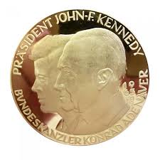 Carl brashear, usn, navy master diver; Medaille 900 Gg Kennedy Adenauer 1963 104 93 Gramm