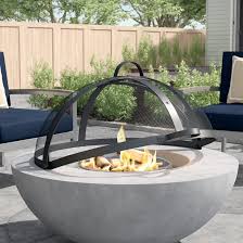 Choose your fuel type fire pit table fire pit table insert gas conversion kit included spark screen included safe for use on wooden deck hidden fuel tank portable extra large large medium small overall width overall height overall depth rectangular round square price per item customer rating steel concrete aluminum cast iron stainless steel. Sol 72 Outdoor Maraca Fire Pit Spark Screen Reviews Wayfair Ca