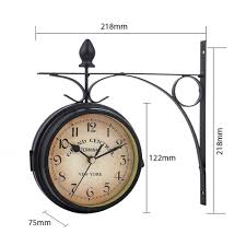 Decorative wall clocks that are perfect for the garden, patio, pool and home. Buy Vintage Double Sided Wall Mounted Clock Battery Powered Metal Mount Home Garden Coffee Bar At Affordable Prices Free Shipping Real Reviews With Photos Joom