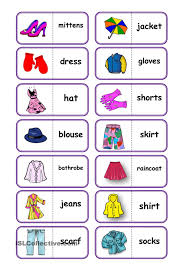 Clothes Domino English Lessons For Kids English Vocabulary Teaching English