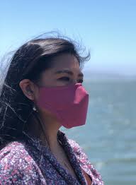 Coral Fabric Face Mask With Filter Pocket 3 Layers of Fabric 100%cotton  High Quality Handmade Washable,comfortable Fit With Nose Guard