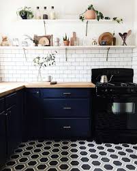 A rustic blue kitchen cabinet is a perfect choice if you want to have a classic, simple, and cozy kitchen. Prepare To Fall In Love With These 2017 Kitchen Trends Kitchen Flooring Kitchen Trends Kitchen Interior