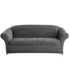 Surefit sofa slipcover in storm blue. Stretch Jacquard Damask Sofa Slipcover Sure Fit Target