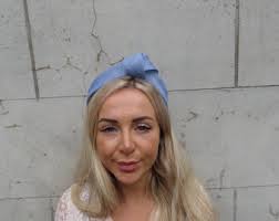 Light Cornflower Blue Sinamay Knot Fascinator Headband Turban Headpiece  Races Wedding Guest Pale Bluebell U10710