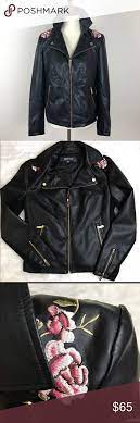 Sold Kenneth Cole Faux Leather Jacket Faux Leather Jackets Embroidered Leather Jacket Leather Jacket